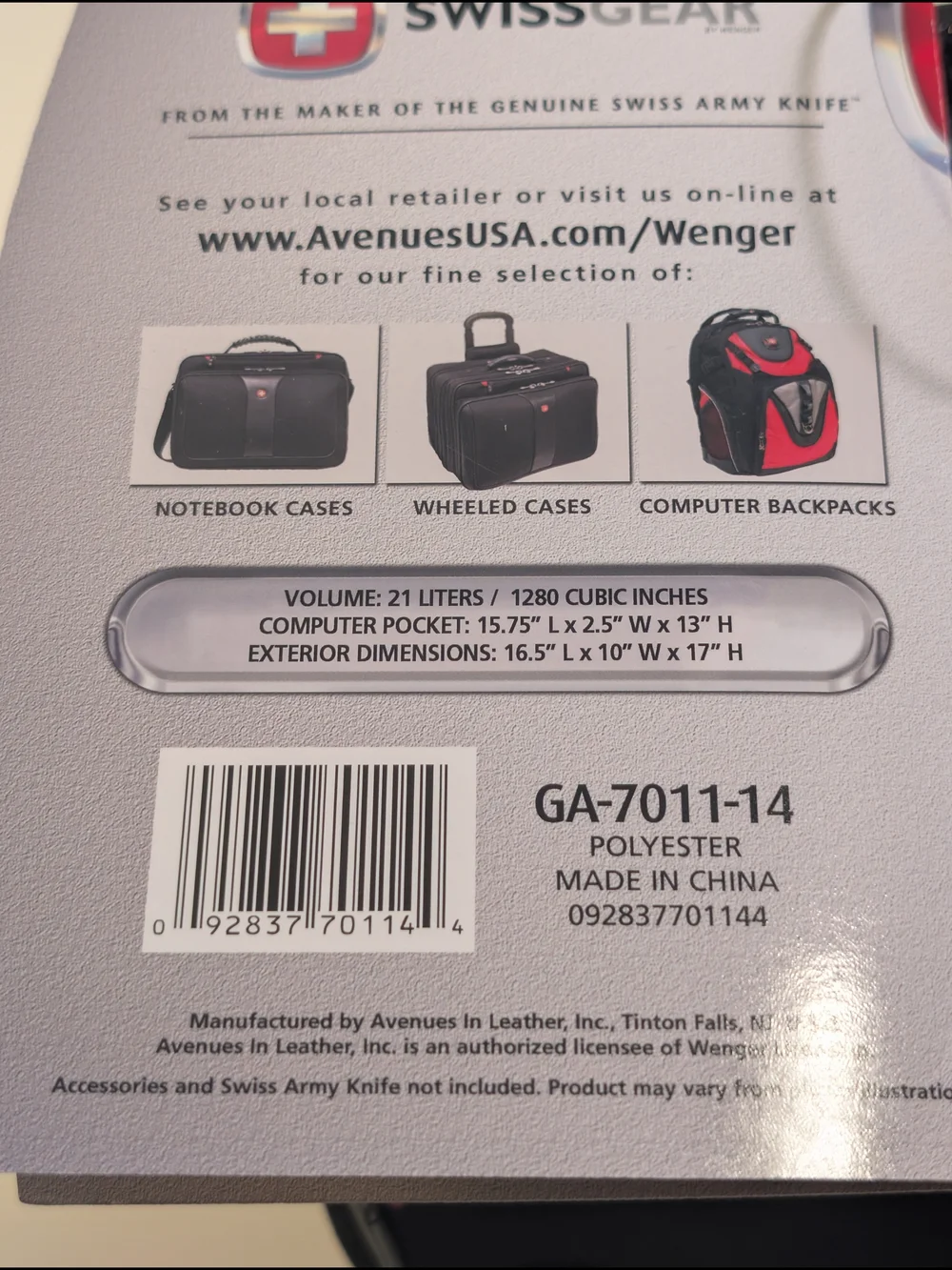 SwissGear The Granada Wheeled Computer Case Black Rolling Laptop Bag NWT 17